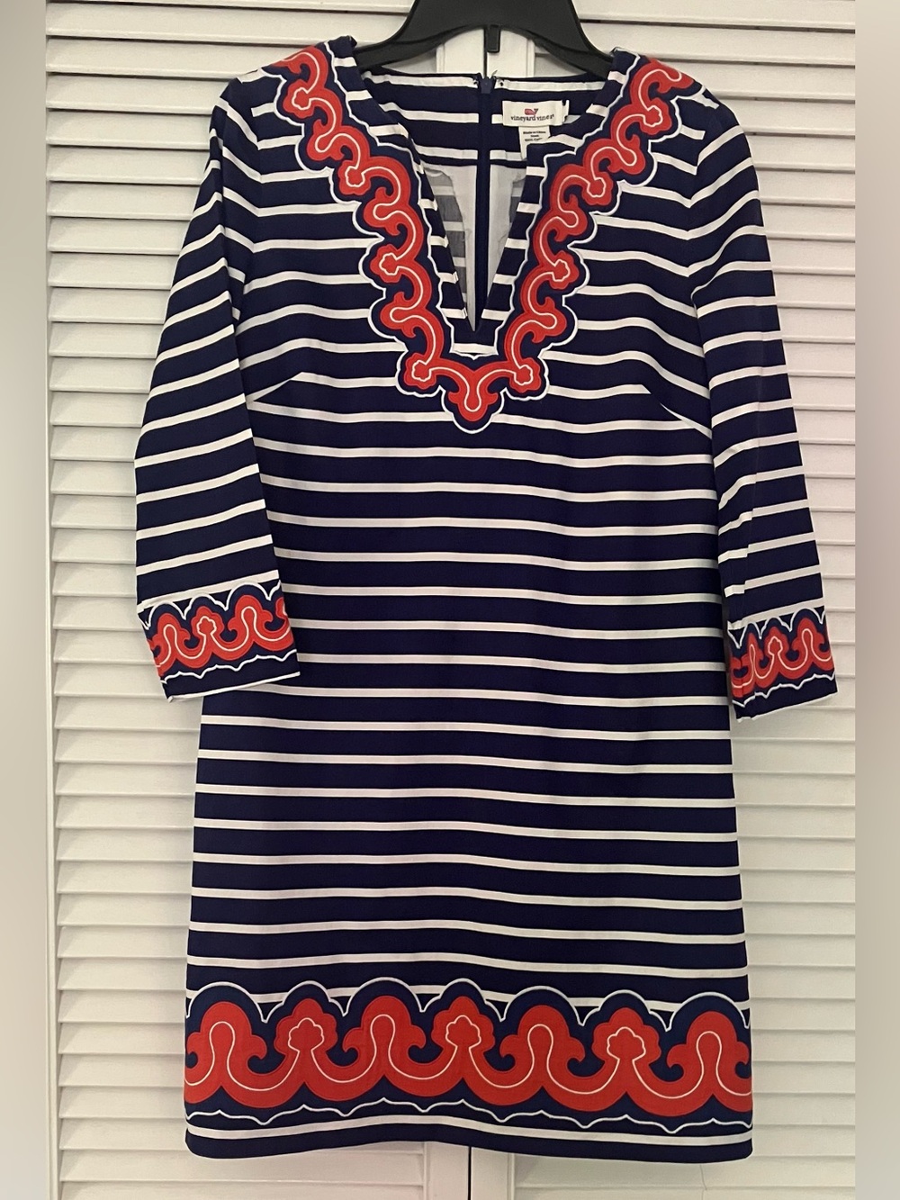 Vineyard Vines Navy/White/RedOrange Dress